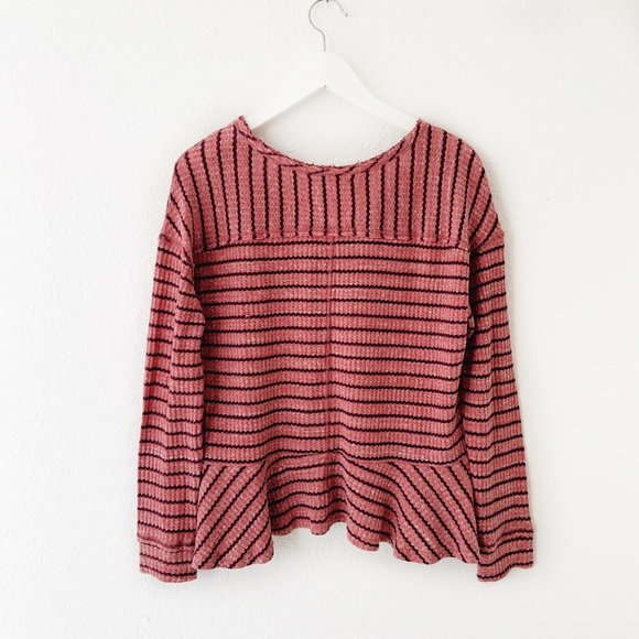 Free People We The Free Striped Peplum Thermal Top - Picture 5 of 6
